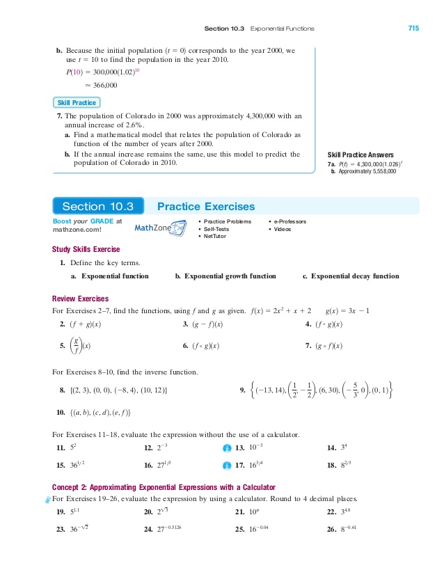 3-4 practice exponential and logarithmic equations with work